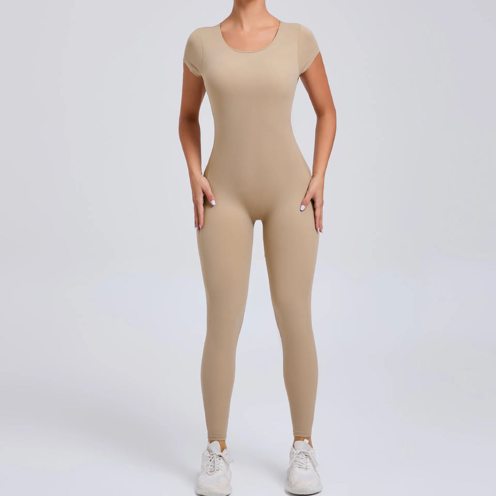 Yoga Set Sexy Backless One-piece Suit Female Rompers Quick Dry Yoga Clothing Workout Bodysuits Flared Sports Jumpsuit Women