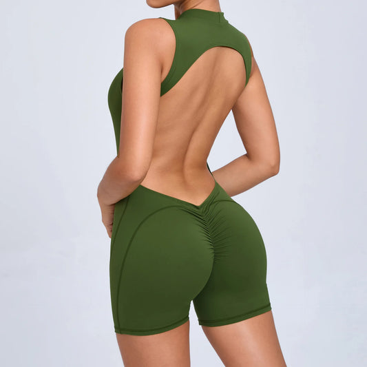 Yoga Set Sexy Backless One-piece Suit Women's Rompers Quick Dry Yoga Clothing Fitness Push Up Workout Sports Bodysuits Female