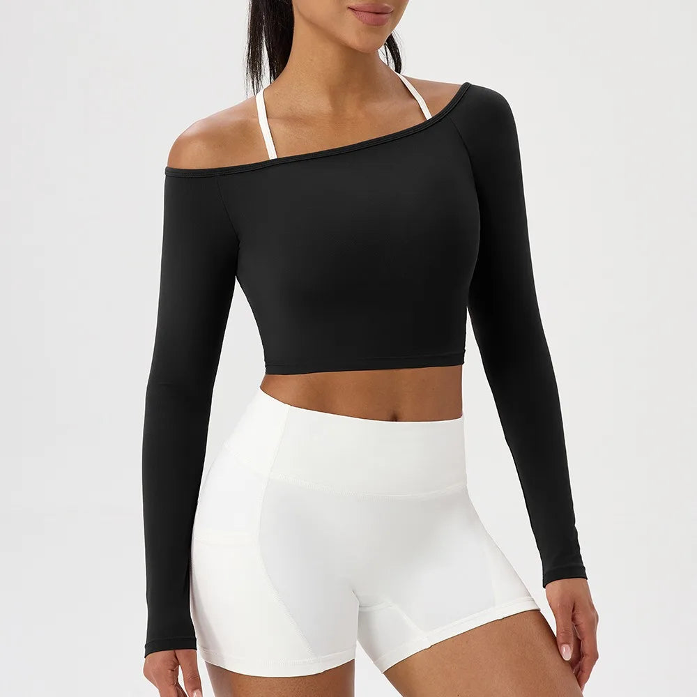 Off-Shoulder Ribbed Crop Top