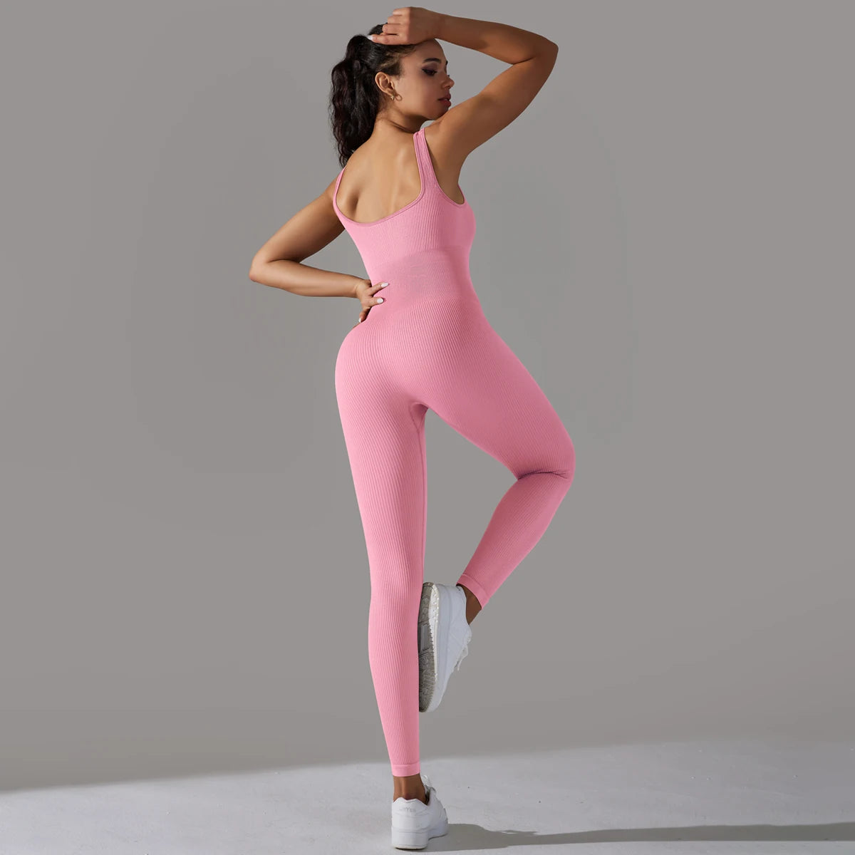 Ribbed Sleeveless Jumpsuit