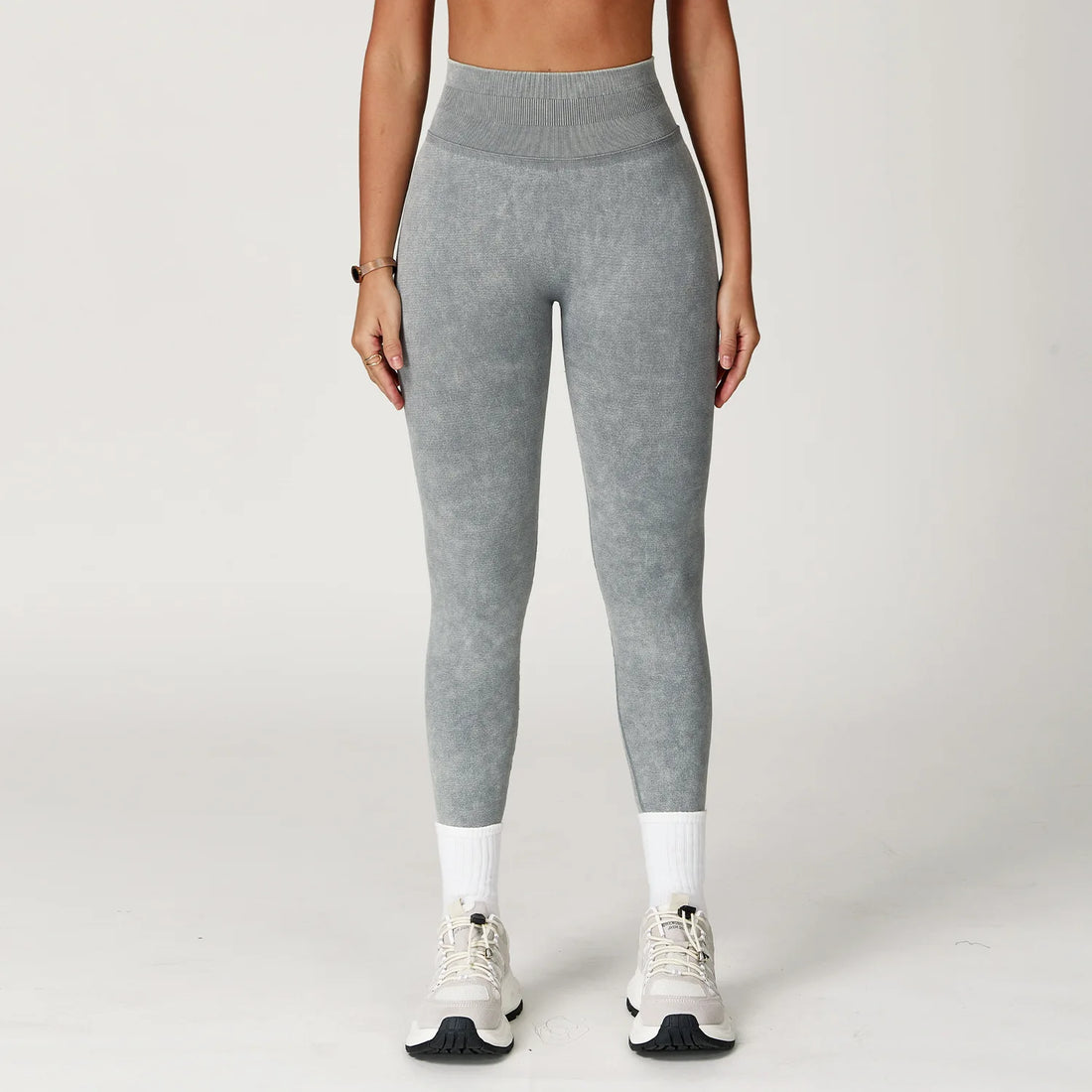 Washed Seamless Ribbed Leggings