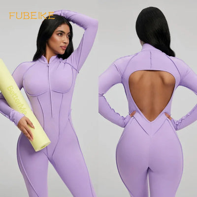 Long Sleeve Zip Bodysuit Set