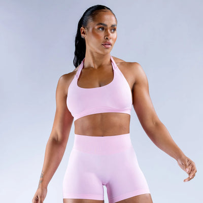 Seamless Halter Open Back Bra
