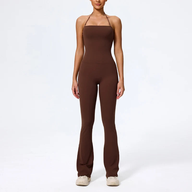 Halter Neck Flare Jumpsuit