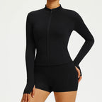 Yoga Long Sleeve Women Fitness Yoga Shirts Gym Workout Top Zipper Sports Jacket Running Cycling Shirts Female Push Up Sportswear