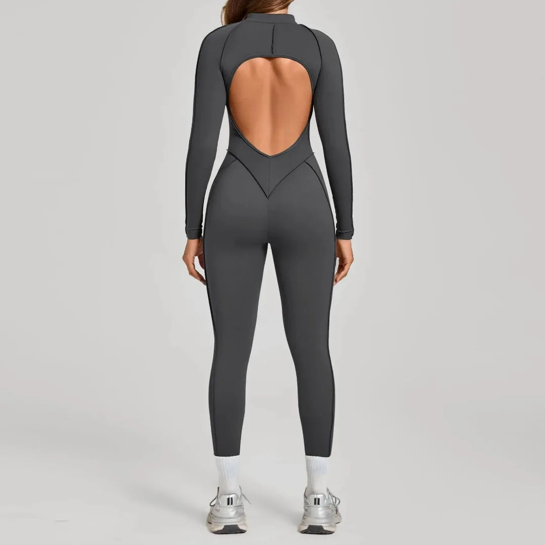 Backless Zip Jumpsuit