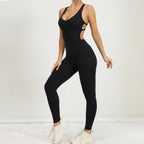 Women's Yoga Rompers One Piece Tummy Control Jumpsuit Padded Sports Bra Romper Fitness Sportwear