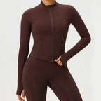Yoga Long Sleeve Women Fitness Yoga Shirts Gym Workout Top Zipper Sports Jacket Running Cycling Shirts Female Push Up Sportswear