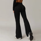 High Waist Wide Leg Pants Leggings Women Tights Fitness Bell-bottoms Yoga Elastic Leggings Push Up Gym Workout Flared Pants