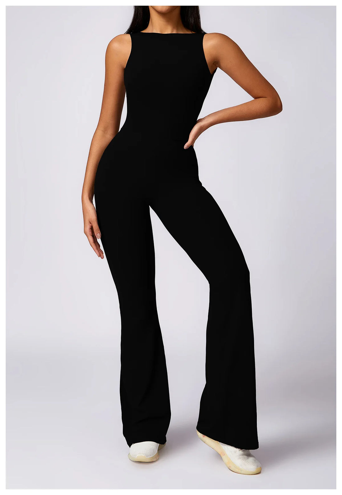 Deep Scoop Back Flare Jumpsuit