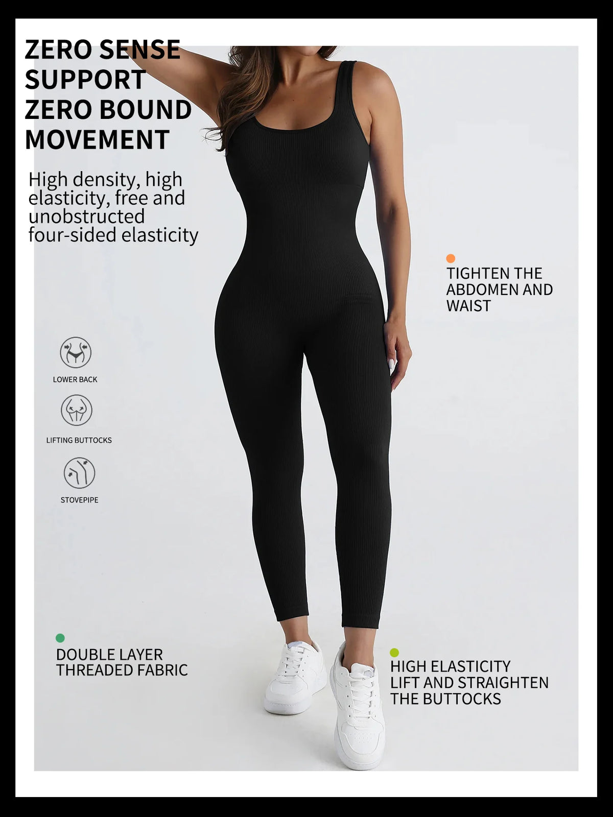 Square Neck Ribbed Jumpsuit