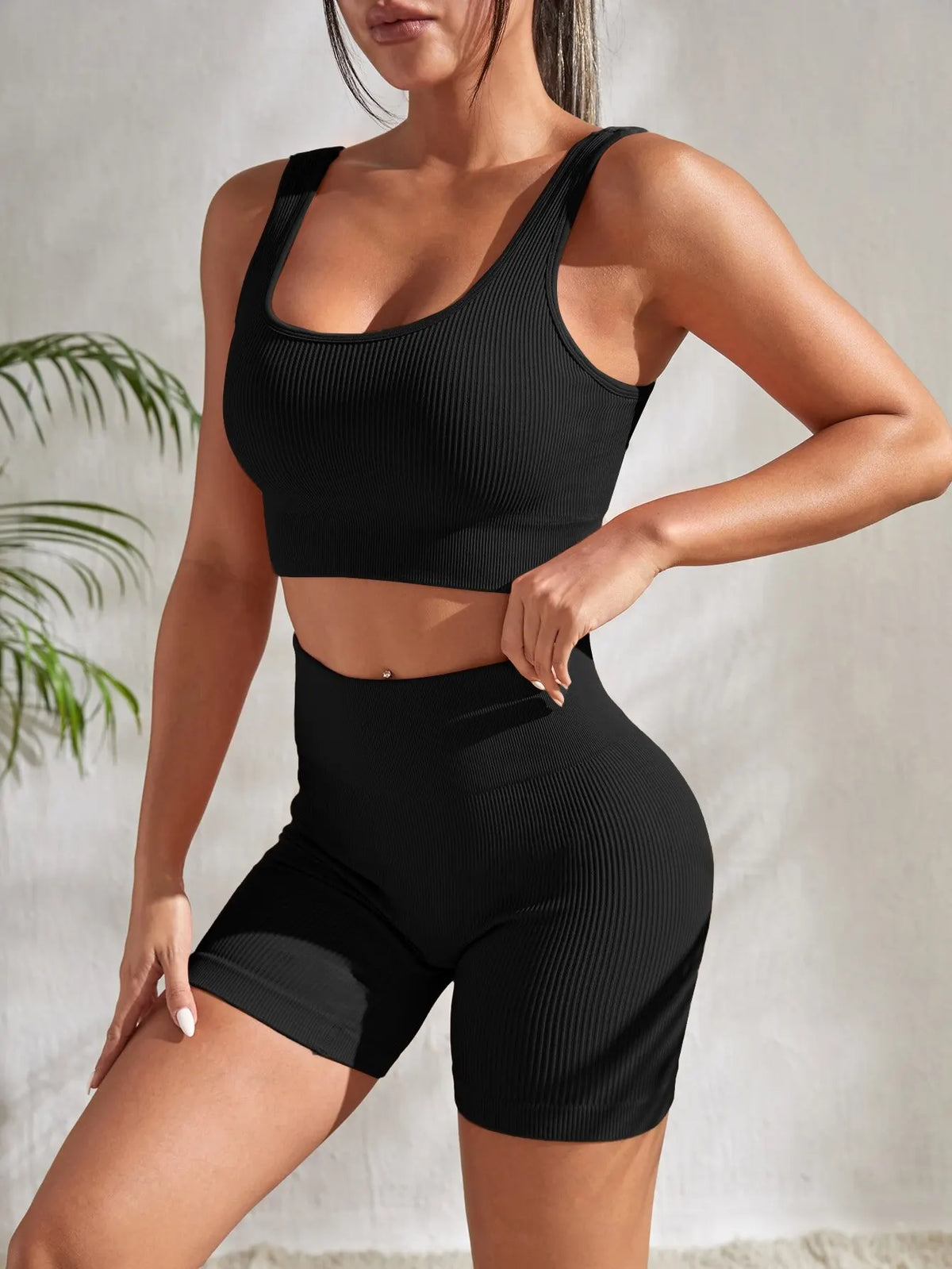 Ribbed Crop Tank & Shorts Set