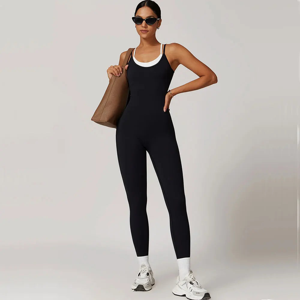 Color-Block Cross Back Jumpsuit