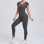 Yoga Set Sexy Backless One-piece Suit Female Rompers Quick Dry Yoga Clothing Workout Bodysuits Flared Sports Jumpsuit Women