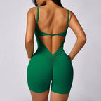 Cloud Rise Women SEXY V Back Yoga Jumpsuit Sports Backless One-Piece Suit Gym Fitness Bodysuit Workout Suit Overall Sportswear