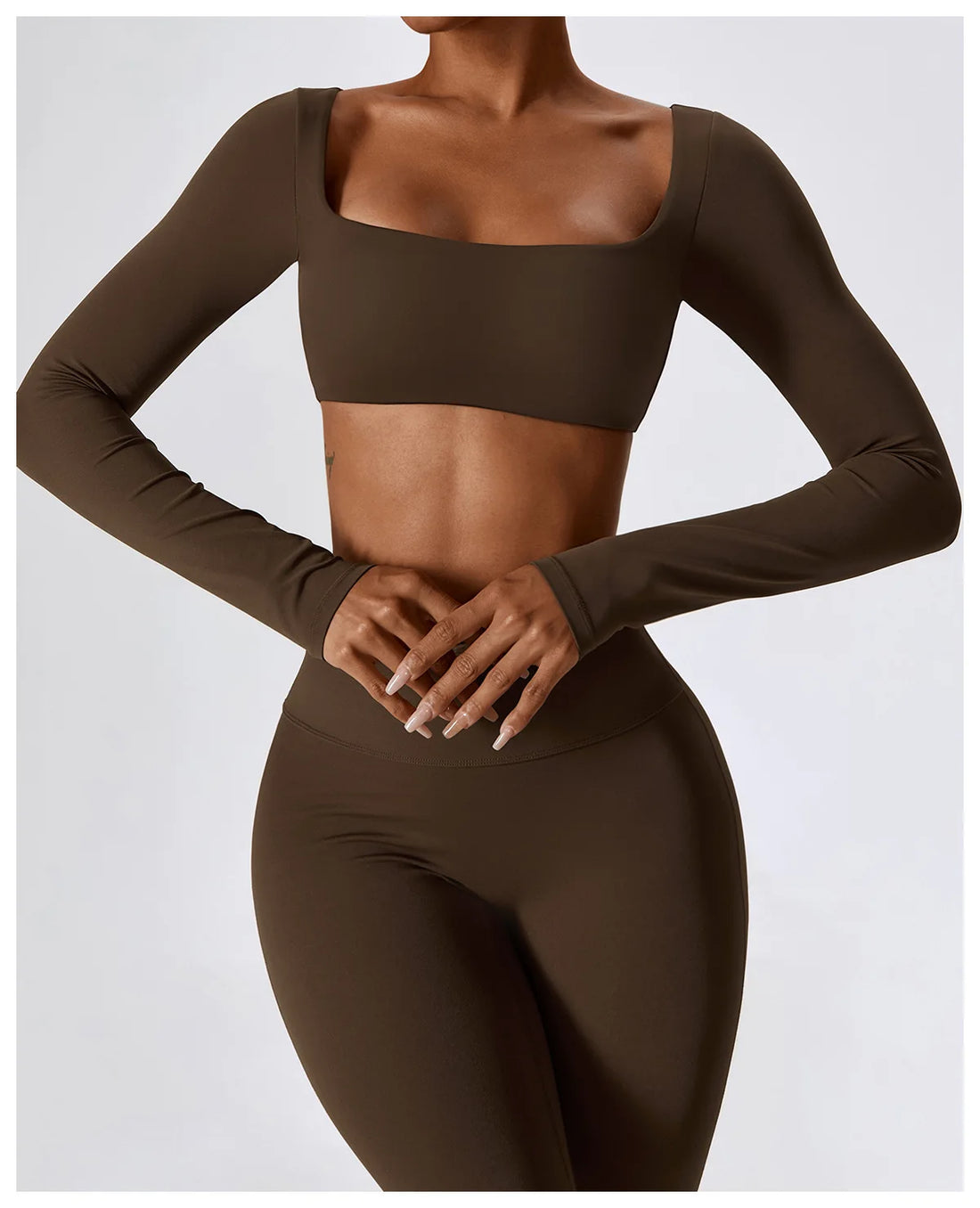 Long Sleeve Crop & Flare Set