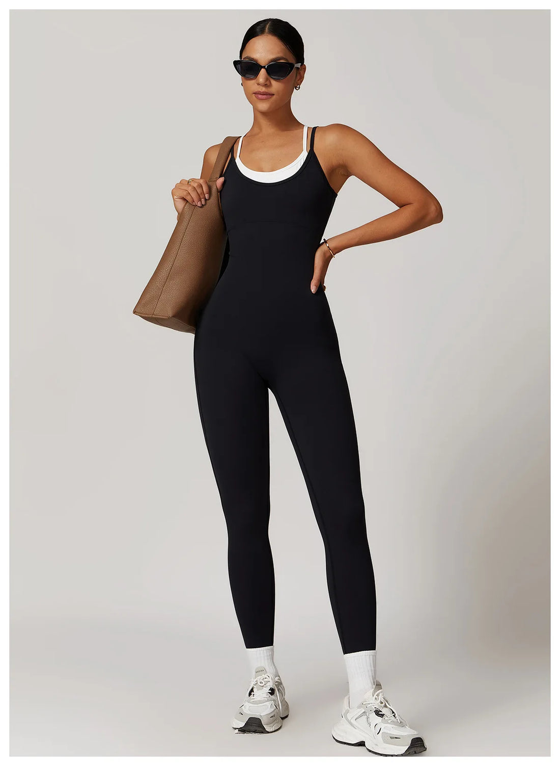 Color-Block Cross Back Jumpsuit