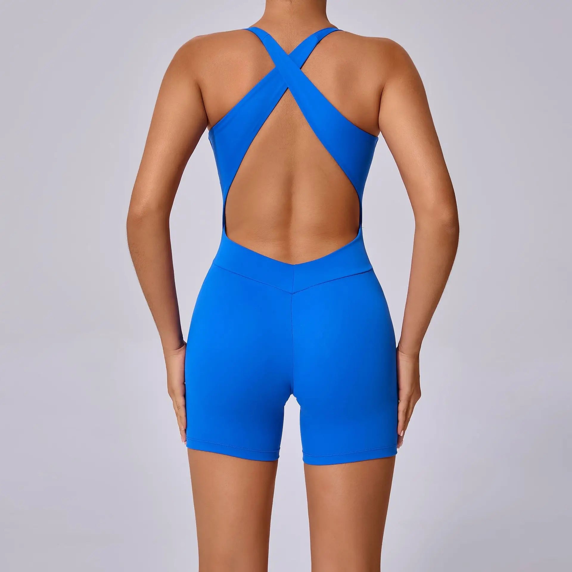Elegant Cross Backless Sports Jumpsuit for Women