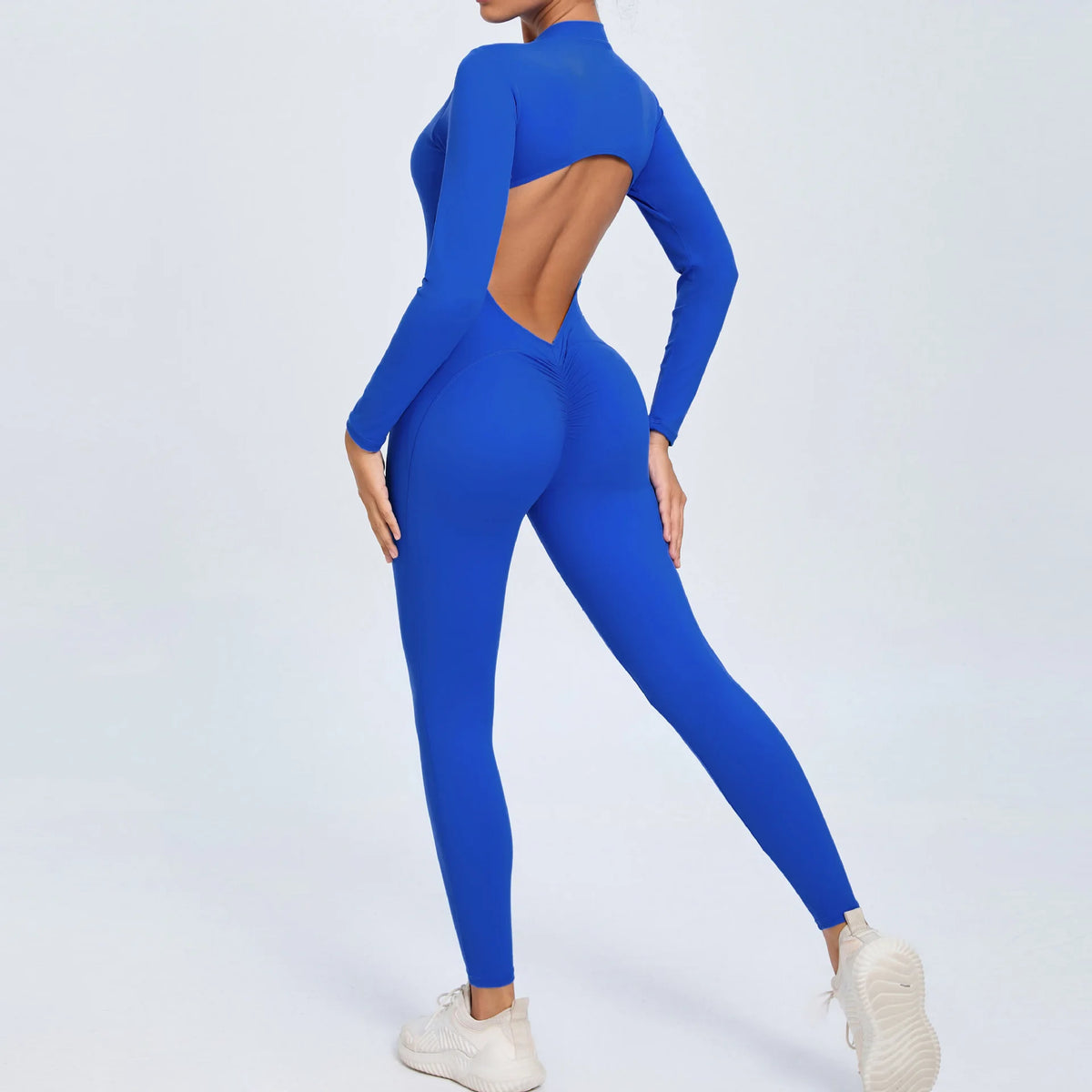Long Sleeve V-Back Jumpsuit