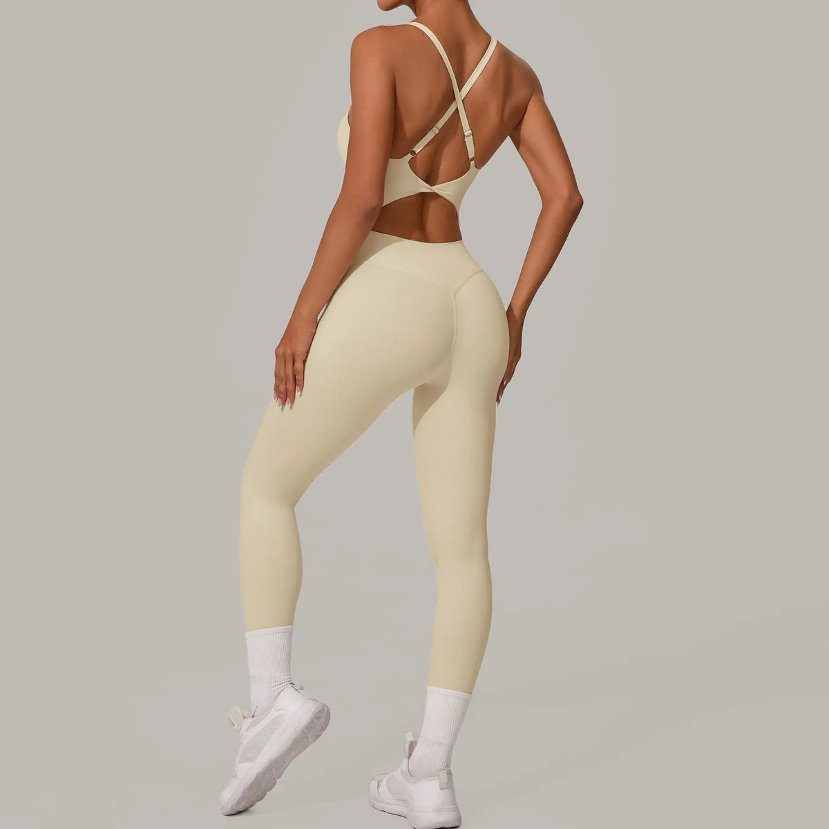Cross Back Scrunch Jumpsuit