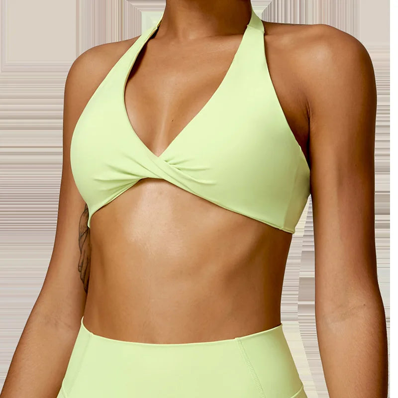 Yoga Bra Push-up Sports Fitness Vest Nylon Gym Workout Sports Underwear Sexy Breathable Quick Dry Athletic Training Crop Top