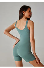 Seamless Threaded Shorts Jumpsuit Fitness Yoga Quick Drying Sleeveless Breathable Tight Fitting Clothes for Women Sportswear