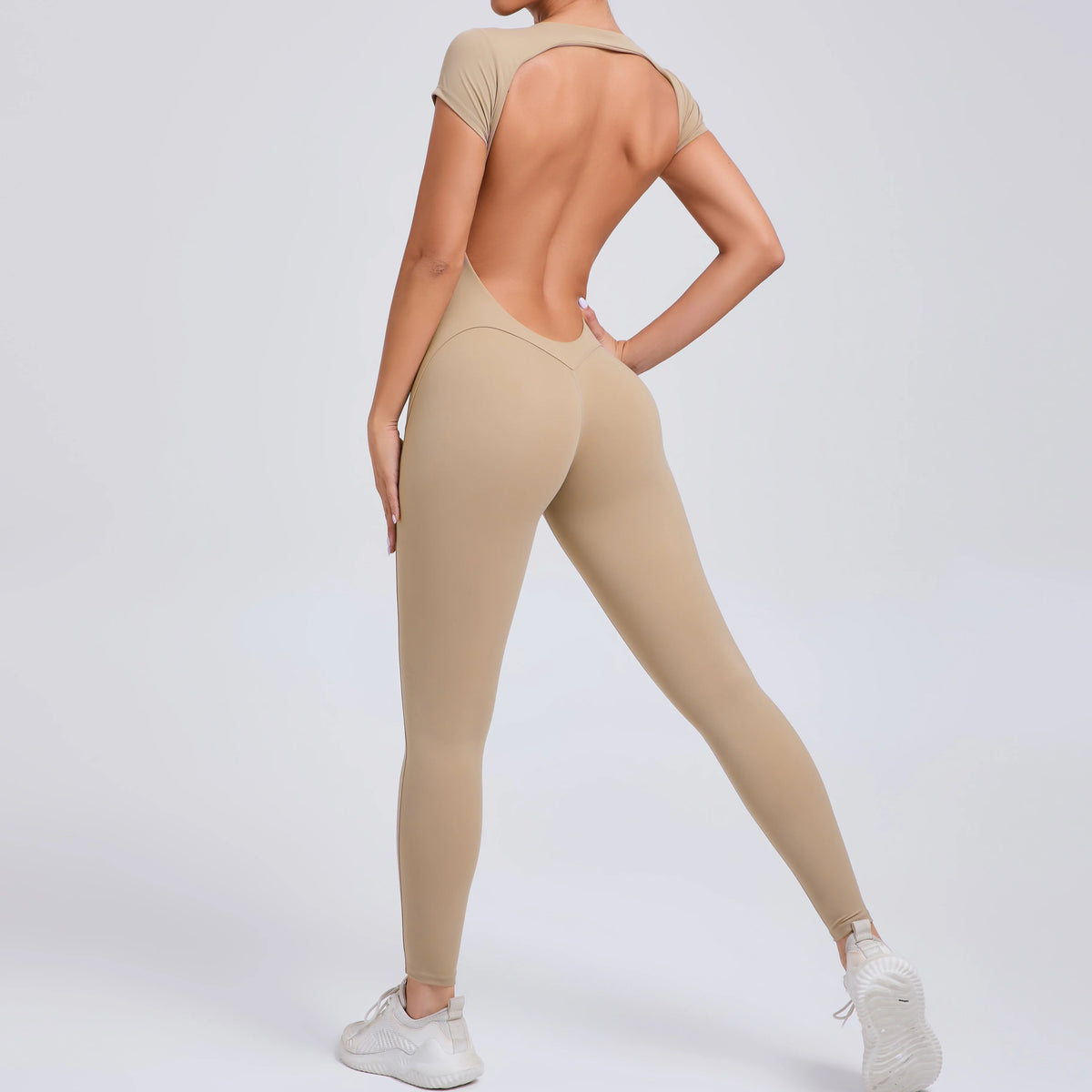 Padded Backless Sleeveless Jumpsuit
