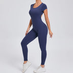 Yoga Set Sexy Backless One-piece Suit Female Rompers Quick Dry Yoga Clothing Workout Bodysuits Flared Sports Jumpsuit Women