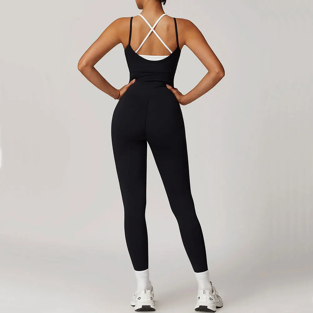 Color-Block Cross Back Jumpsuit