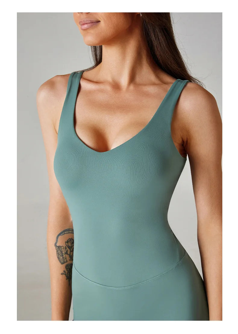 Seamless Threaded Shorts Jumpsuit Fitness Yoga Quick Drying Sleeveless Breathable Tight Fitting Clothes for Women Sportswear