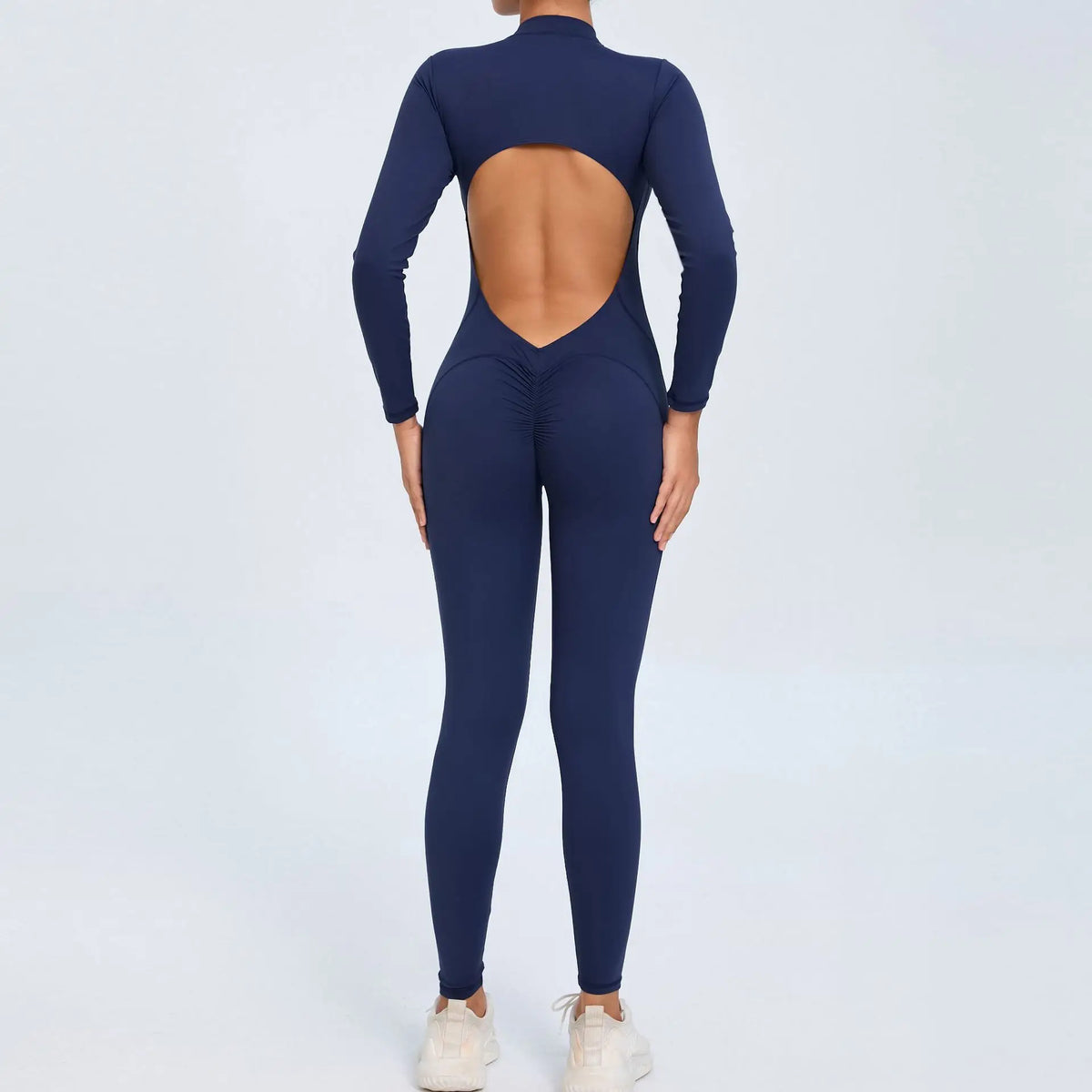 Long Sleeve V-Back Jumpsuit
