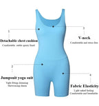 Seamless Threaded Shorts Jumpsuit Fitness Yoga Quick Drying Sleeveless Breathable Tight Fitting Clothes for Women Sportswear