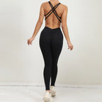 Women's Yoga Rompers One Piece Tummy Control Jumpsuit Padded Sports Bra Romper Fitness Sportwear