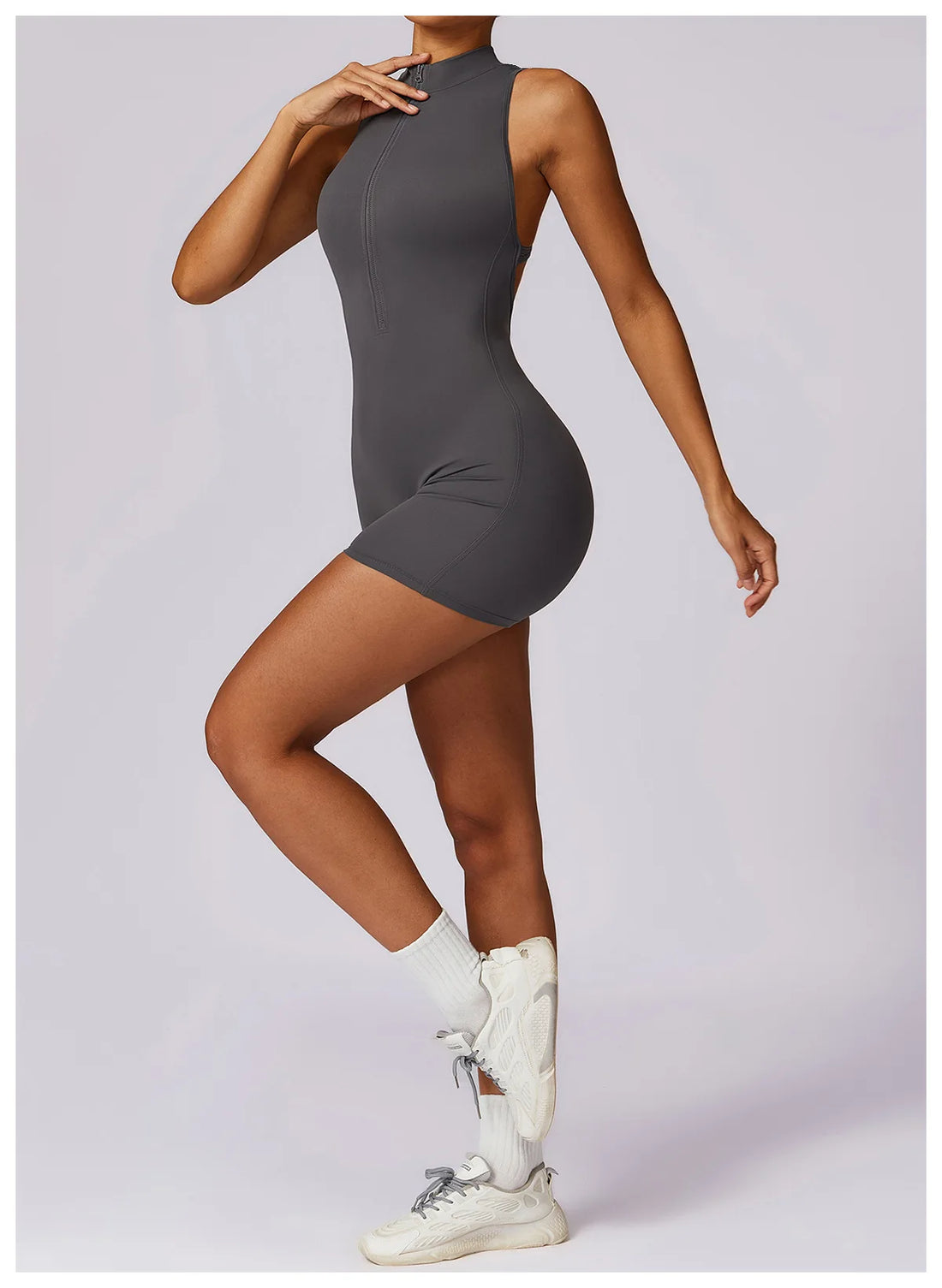 Zip Scrunch Back Romper