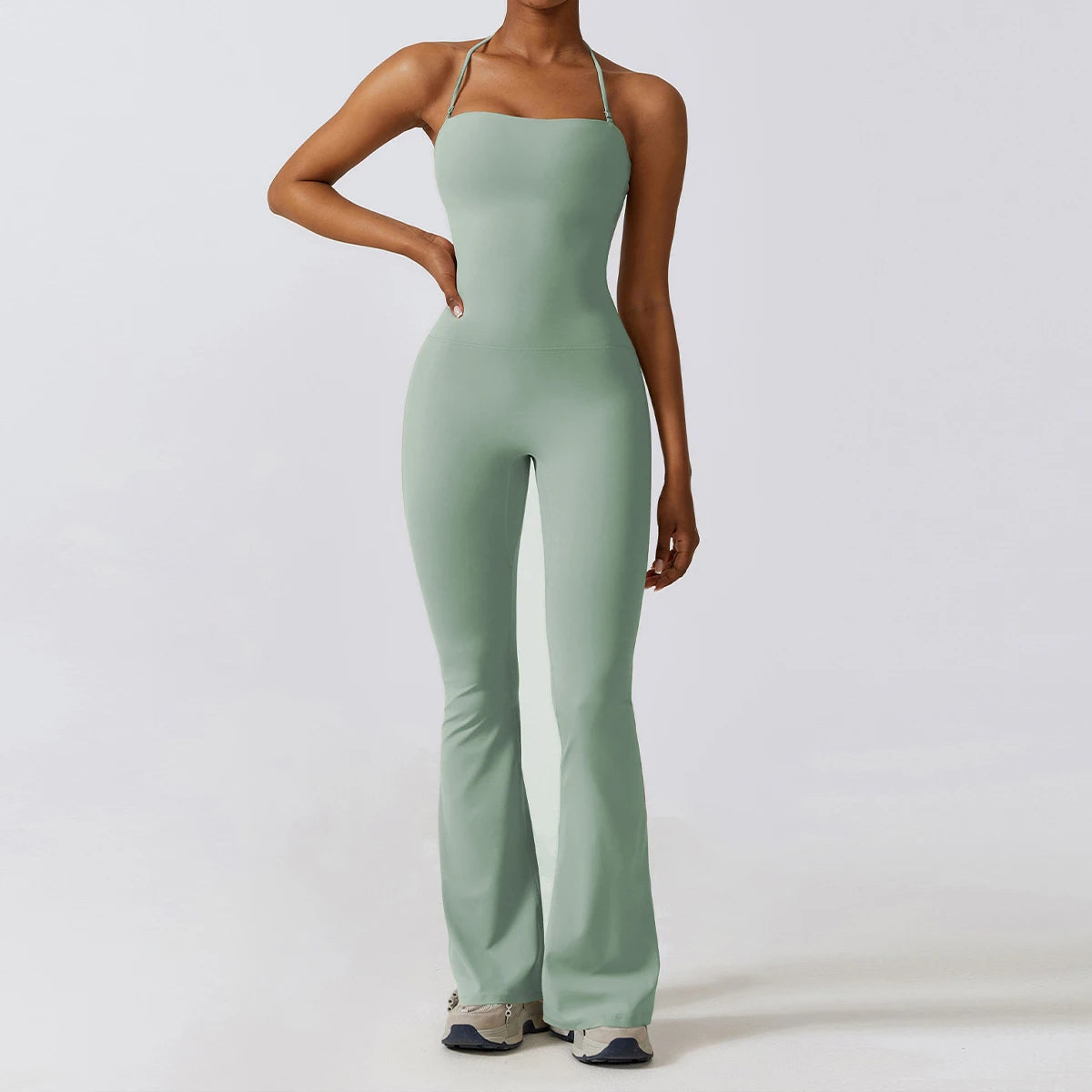 Halter Neck Flare Jumpsuit
