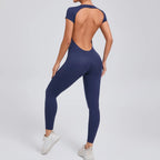 Yoga Set Sexy Backless One-piece Suit Female Rompers Quick Dry Yoga Clothing Workout Bodysuits Flared Sports Jumpsuit Women
