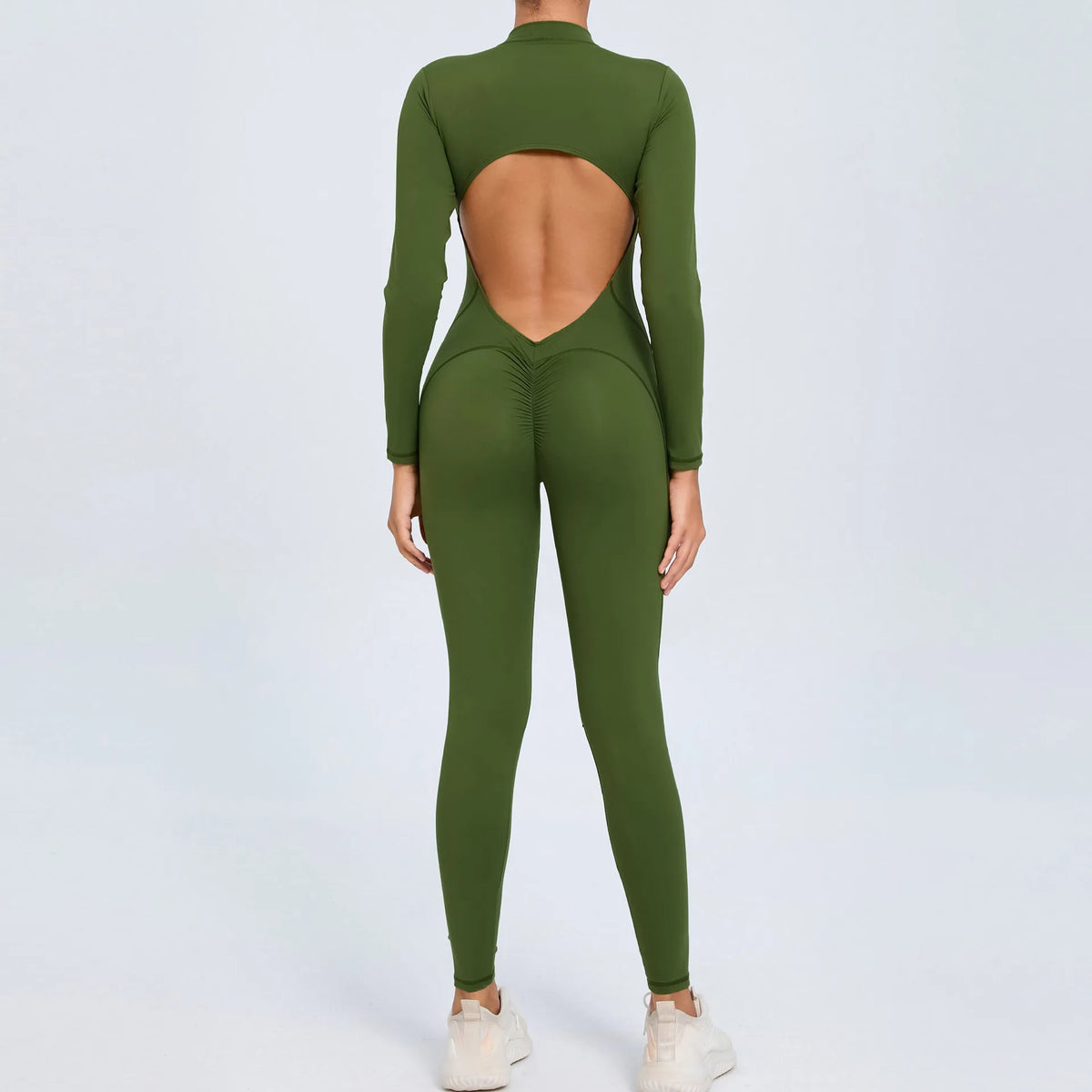 Long Sleeve V-Back Jumpsuit