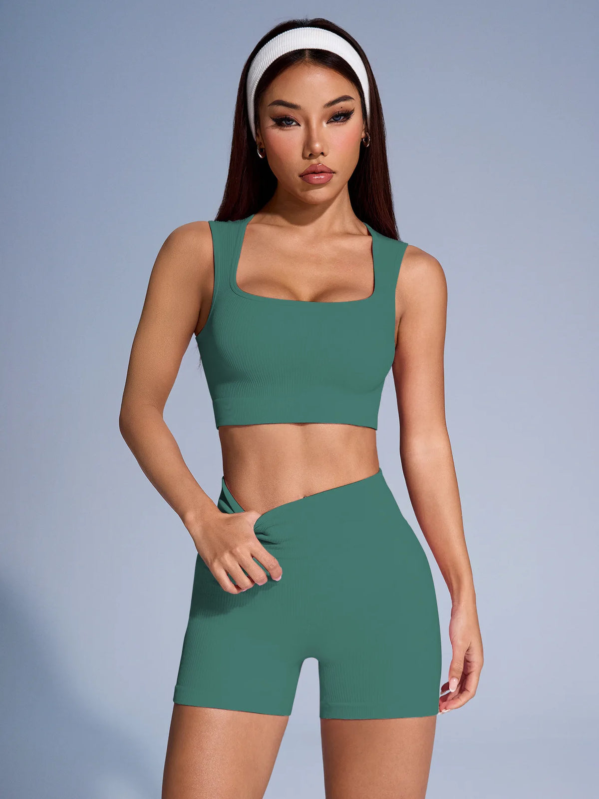 Ribbed Seamless Tank & Shorts Set