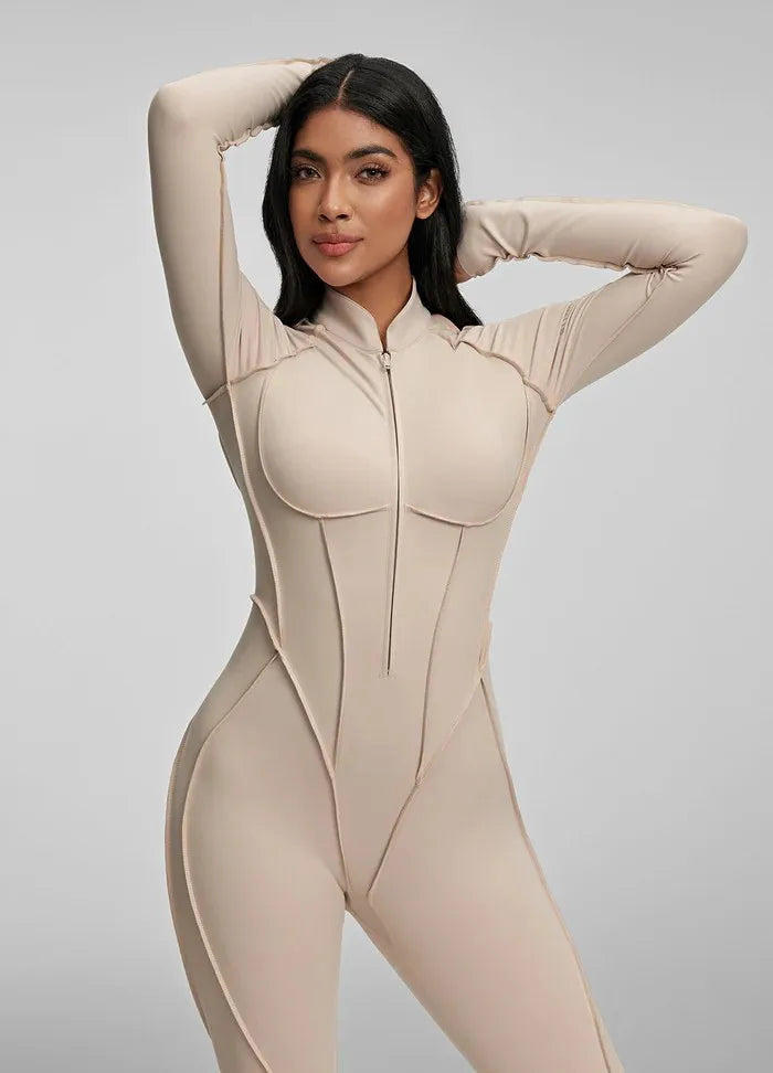 Long Sleeve Zip Bodysuit Set