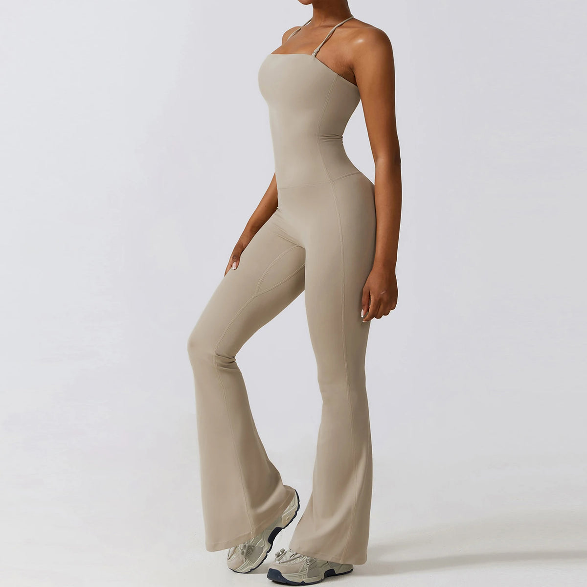 Halter Neck Flare Jumpsuit
