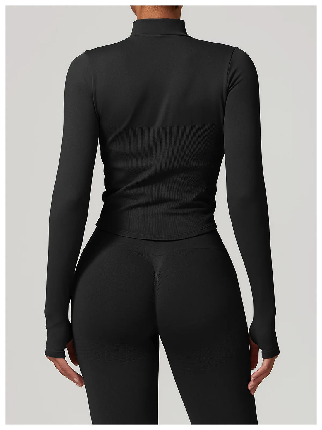 Ribbed Stand Collar Jacket