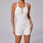 Elegant Cross Backless Sports Jumpsuit for Women