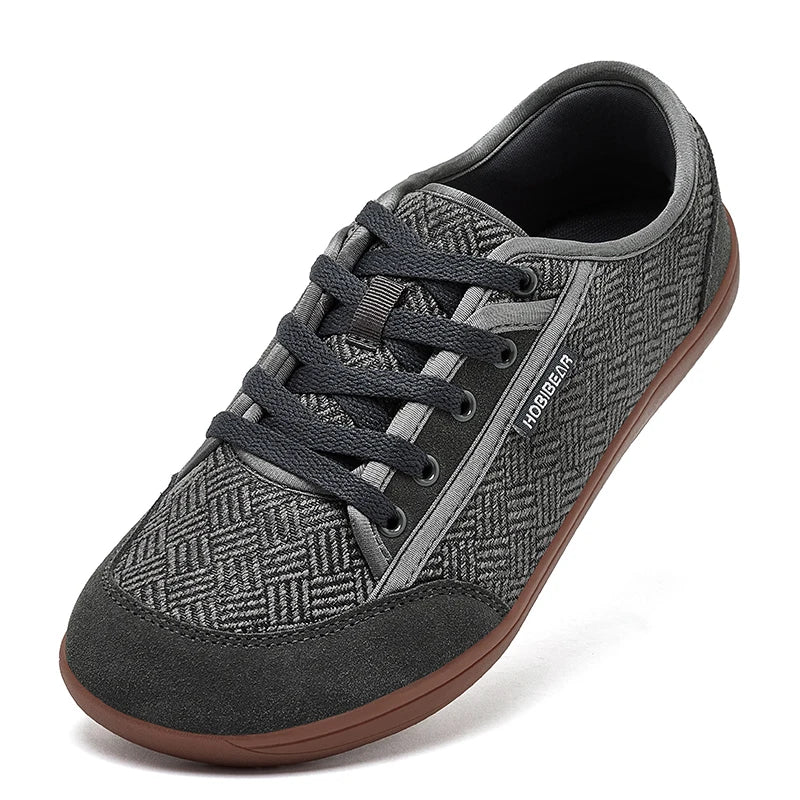 HOBIBEAR Unisex Barefoot Shoes Wide Toe Minimalist Zero Drop Walking Sneakers Lace-Up Outdoor Lightweight Casual Shoes