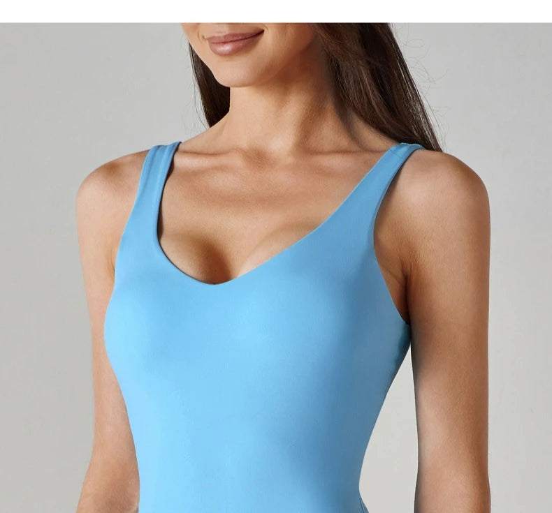 Seamless Threaded Shorts Jumpsuit Fitness Yoga Quick Drying Sleeveless Breathable Tight Fitting Clothes for Women Sportswear