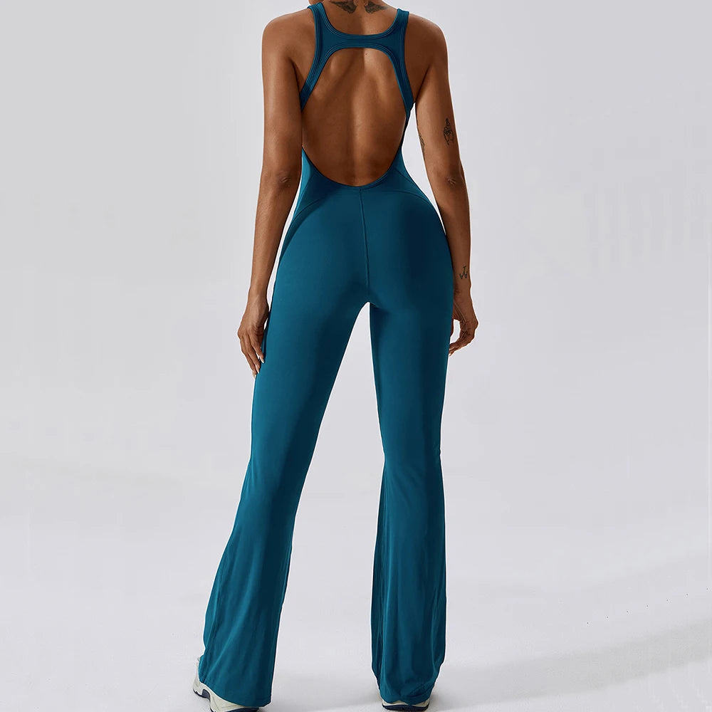 Racerback Flare Jumpsuit