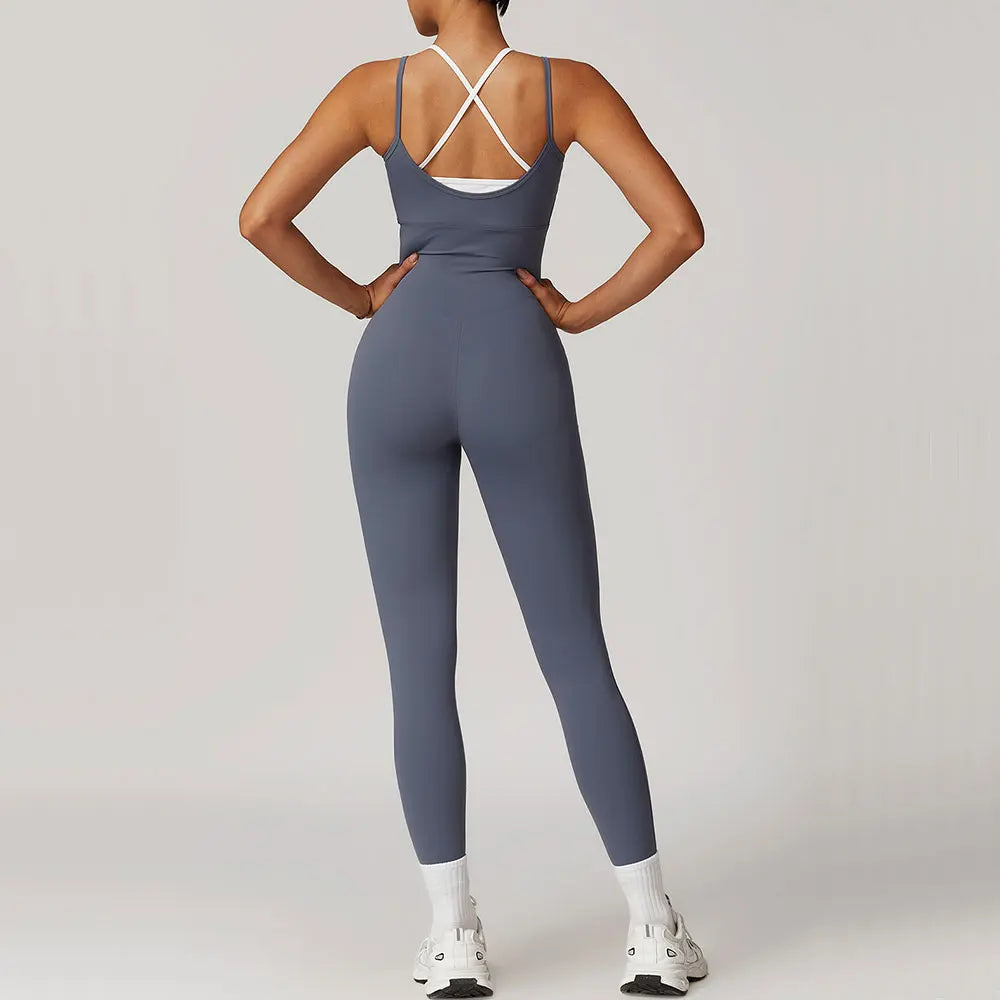 Color-Block Cross Back Jumpsuit