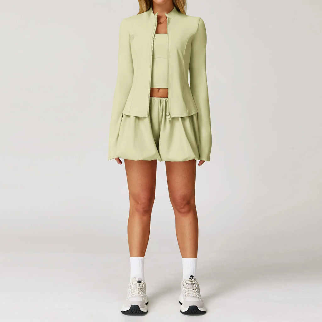 Women's Quick-Dry Yoga Set with Sunscreen Jacket
