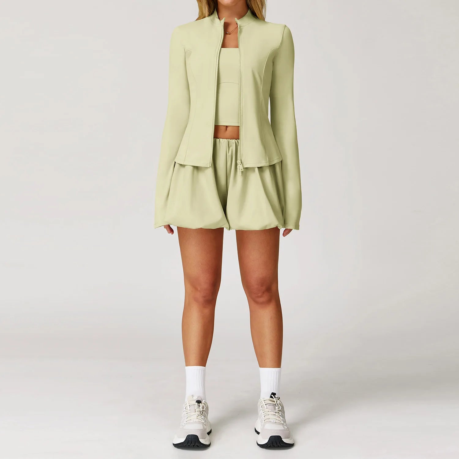 Women's Quick-Dry Yoga Set with Sunscreen Jacket