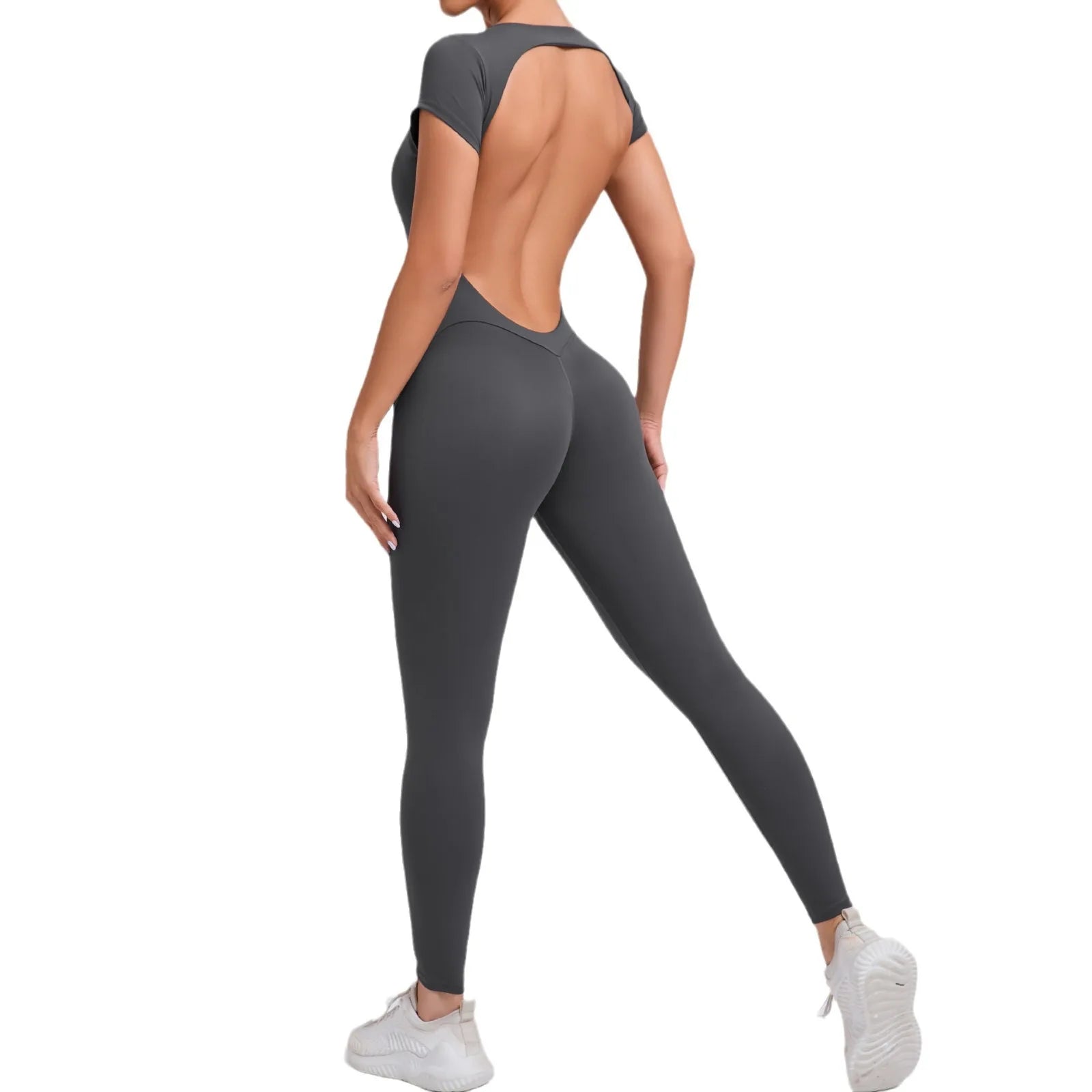 Yoga Set Sexy Backless One-piece Suit Female Rompers Quick Dry Yoga Clothing Workout Bodysuits Flared Sports Jumpsuit Women