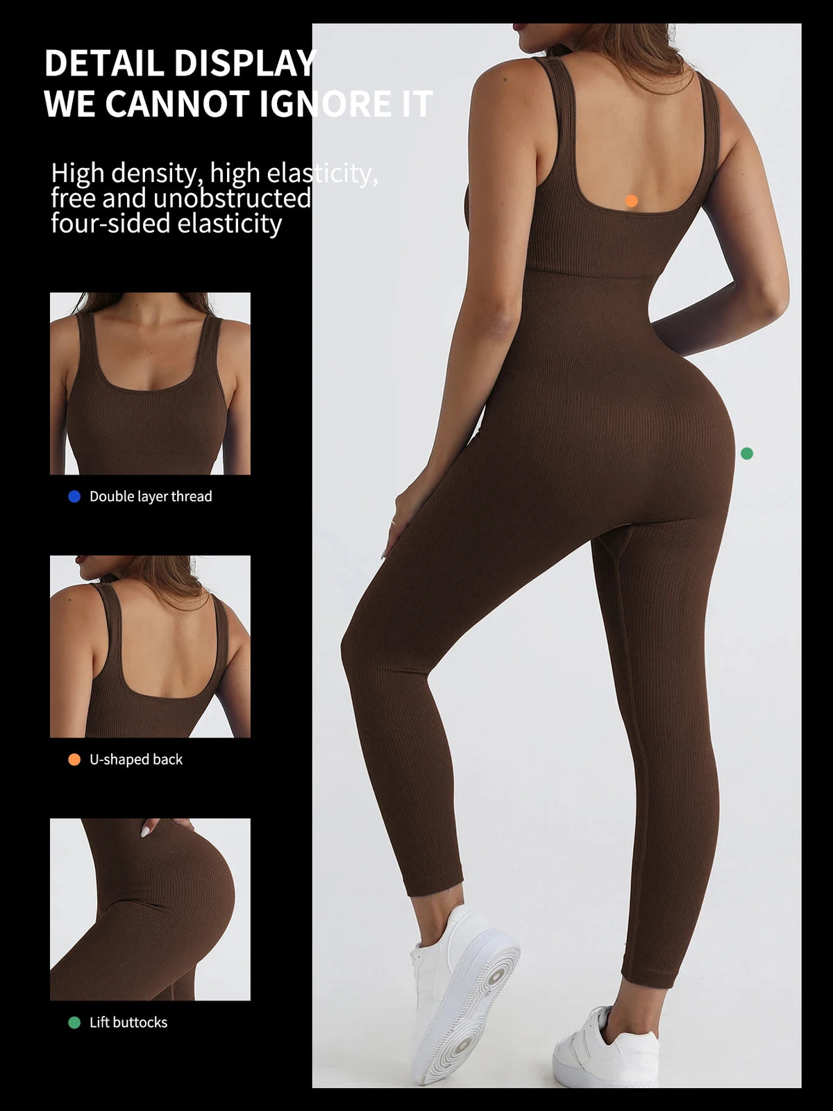 Square Neck Ribbed Jumpsuit